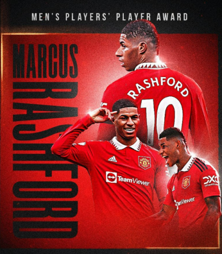 ماركوس راشفورد يفوز بجائزة أفضل لاعب في مانشستر يونايتد ويدخل تاريخ النادي